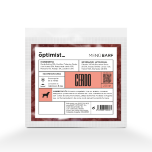 Menú BARF Optimist Cerdo para perros de 250gr